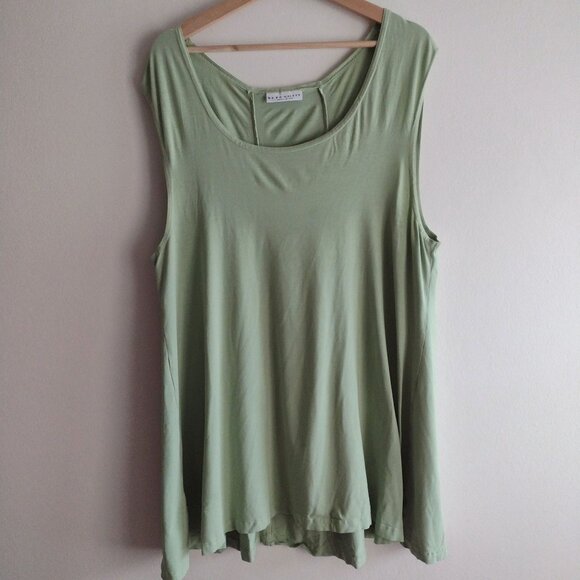 Bryn Walker Lime Green Relaxed Fit Tunic Bamboo Cotton Blend Top - Picture 10 of 10